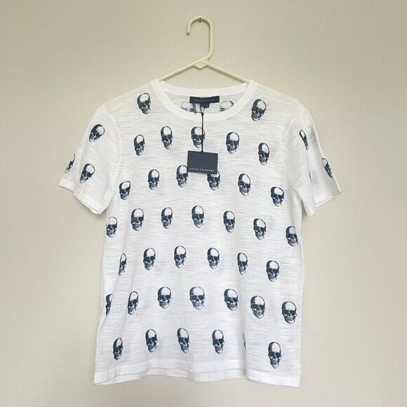 Skull Cashmere Women White & Black Sybil Crew-Neck Pullover Linen Tee Si… - Picture 4 of 13